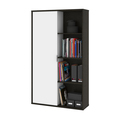 Bestar Aquarius Bookcase with Sliding Door, Deep Grey/White 114700-000032